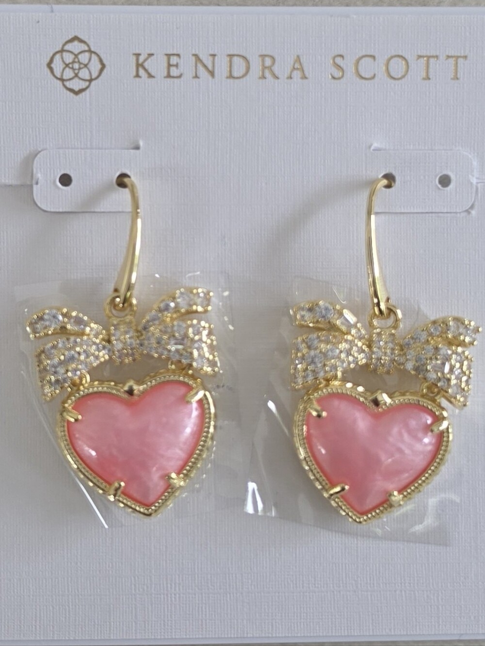 Kendra Scott Haisley Gold Drop Earrings In Blush Ivory Mother Of Pearl